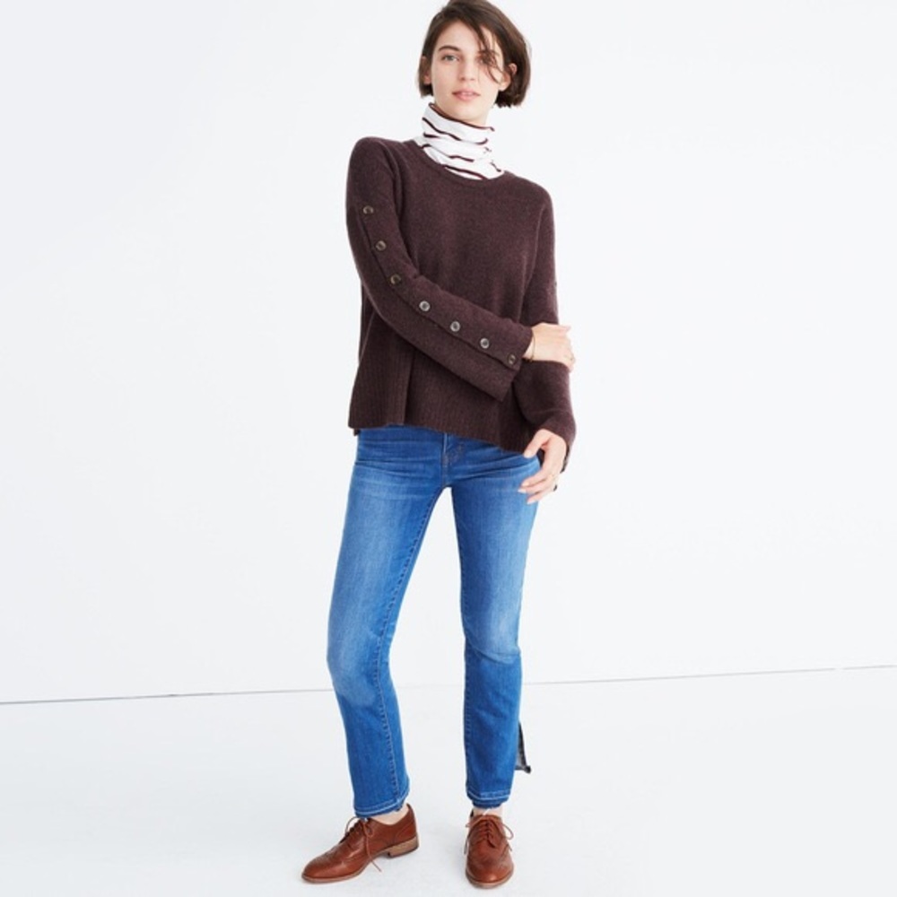 Madewell Button-Sleeve Pullover Sweater